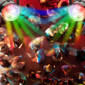 Mini Diaľkové RGB LED Kryštál Magických Rotujúce Gule Fáze Svetlá Aktivované Zvukom Disco Svetlo Hudba Vianočné KTV Strany EU/US/UK Plug
