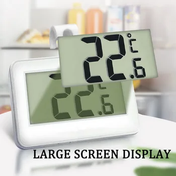 Mini Elektronické Digitálne Chladnička Vodotesný Teplomer Veľký Displej s Vysokou Presnosťou Vlhkomer Senzor Rozchod LCD Teplota