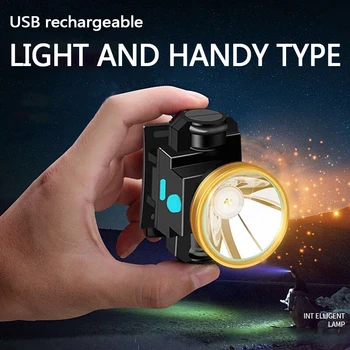 Mini High Power USB Nabíjateľné Svetlomet 3 Režimy Prenosné Camping Svetlo Zabudované v 18650 Batérie Vodotesné Svetlometov
