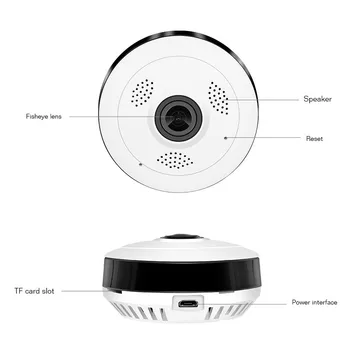 MINI Ip CCTV Kamery V380 360 stupeň Panoramatické Široký Uhol Bezdrôtový Fisheye IP Kamera P2P 960P HD Zabezpečenia Wifi Smart Home Fotoaparát