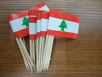 Mini Libanon Špáradlo Vlajka 500 Balené Potraviny Tipy Na Večeru Koláč Špáradlá Cupcake Dekorácie Ovocie, Tyčinky Na Koktail Party Dodávky