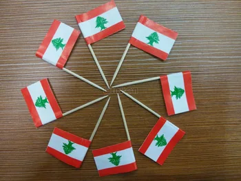 Mini Libanon Špáradlo Vlajka 500 Balené Potraviny Tipy Na Večeru Koláč Špáradlá Cupcake Dekorácie Ovocie, Tyčinky Na Koktail Party Dodávky