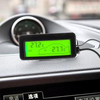 Mini Modrý LCD Digitálny Auto LCD Displej Krytý Vonkajší Teplomer 12V Vozidiel 1,5 m Kábel Snímača