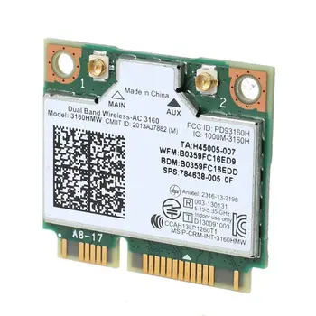 Mini PCI-e Wifi Bezdrôtové Notebook Karta Dual Band pre Intel 3160 3160HMW 802.11 ac