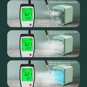 Mini Prenosné klimatizačné zariadenie Multi-Funkčný Zvlhčovač Čistička USB Desktop Chladič Vzduchu Ventilátor S Vodná Nádrž Domov Chladiaci Ventilátor