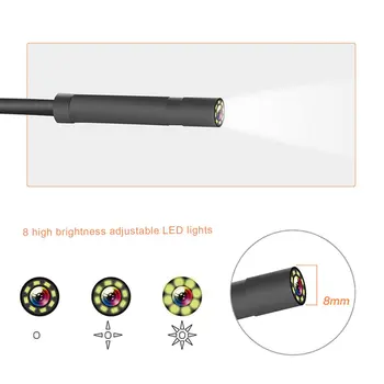 Mini Vodotesný Kábel Inšpekcie HD1080P Fotoaparát 8mm USB Endoskop Borescope 8 LED Svetlá 4.3 Obrazovke 2/5/10m Možnosti