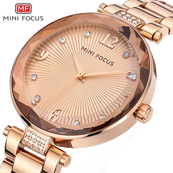 MINIFOCUS Luxusné Ladys Hodinky dámske náramkové hodinky Módne Bežné Ženy Vodotesné Hodinky Quartz Relogio Feminino Montre Femme