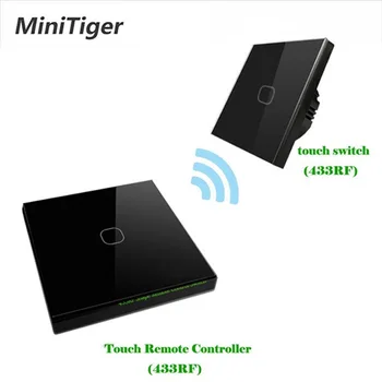Minitiger Normy EÚ 1/2/3 Gang 2 Spôsob 433mhz Bezdrôtové Diaľkové Stenu Ľahký Dotyk Prepínač Bezdrôtovej Stick Remote Touch Prepínač