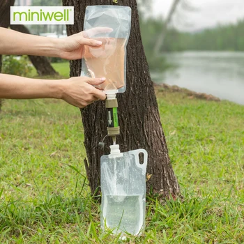 Miniwell Prežitie Súpravy Gravitácie Vodný Filter Núdzovej Pripravenosti pre pešiu turistiku a cykloturistiku