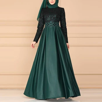 MISSJOY Moslimských Žien Abaya Šaty Split Čipky Klasická arabčina Kimono Jubah Dubaj Elegantné Islamské Oblečenie Femme Župan S-5XL Платье