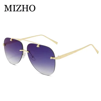 MIZHO 2021 Pilot Úplne Originálne slnečné Okuliare Mužov Zrkadlový Objektív Vysokej Kvality UV400 Skutočnú Farbu Muž Kórea Okuliare Modré