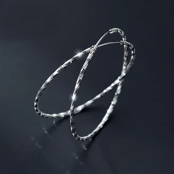 MloveAcc 925 Silver Kórea Módne Preháňania Kruhu Temperament Hoop Náušnice Šperky Trend Ženy Predaj