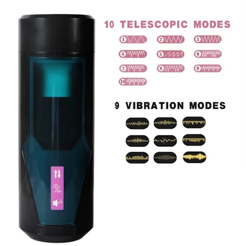 MLSice Automatické Teleskopické Muž Masturbator Upozorňuje Sex Stroj s Ženy Vzdychajú Dospelých sexuálnu Hračku pre Mužov s Oslniť farba lampa