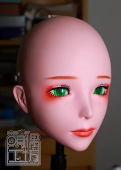 (MO625)Super Kvalitné Ručné Žena Živice Plnú Hlavu Masku So Zámkom, Cosplay Japonský Znak Kigurumi Maska Crossdresser Bábika
