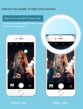 Mobilný Telefón Svetlo Klip Selfie LED Auto Flash Pre Mobilný Telefón Smartphone Kolo Prenosné Selfie Baterka make-up Zrkadlo