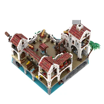 MOC Eldorado Pevnosť-Piráti z Barracuda Bay House Model Stavebné Bloky Hobby Hračky Tehál Vzdelávacie Vianočný Darček Pre Deti