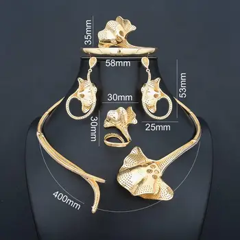 ModemAngel Luxusné Slnečnice Cubic Zirconia 3 Tón Medi Náhrdelník Náramok Náušnice Prsteň, Šperky Pre Ženy