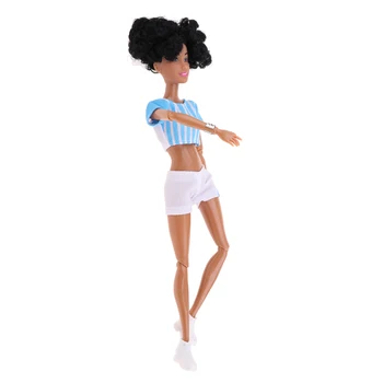 Moderné Africké Dievča Bábiky 12 Kĺby Pohyblivé BJD Bábika Nosiť Športové Oblečenie