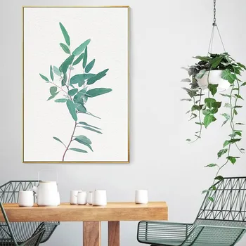 Moderné Botanická Plátno na Maľovanie Austrálsky Eukalyptu Wall Art Akvarel Zelene, Plagáty a Tlačí Fotografie pre Obývacia Izba