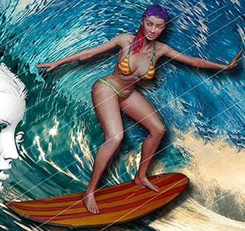 Moderné dievča na surf Živice obrázok Modelu súpravy Miniatúrne gk Unassembly Nevyfarbené