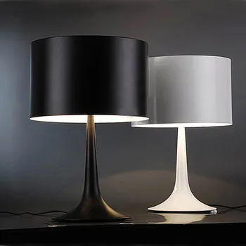 Moderné Húb, stolná lampa black white jednoduché art salon svetlo nočné stôl barovým pultom domov železa stolná lampa posteľ strane stola čítanie