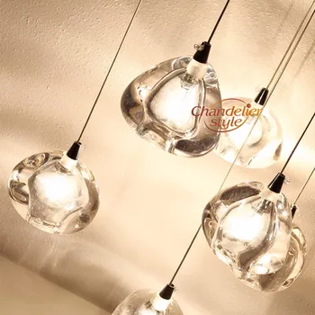 Moderné Krištáľový Luster LED Závesné Osvetlenie Veľkých Veľký Pohár Svete Sklo Luxusné Lustre, Schodisko, Cristal Luster Lampa