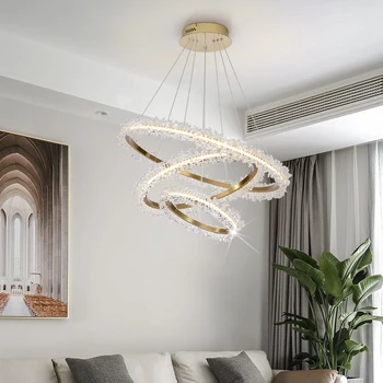 Moderné Krištáľový Luster Osvetlenie V Obývacej Izbe Led Golden Lustre Domáce Dekorácie Crystal Lampy