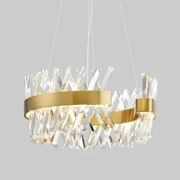 Moderné Led Crystal Prívesok Svetlo Nový Obývacia Izba Dizajn Semi Kolo Svetlo Prívesok Visí Izba Pozastaviť Lampa Reštaurácia svetlá