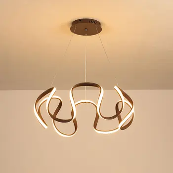 Moderné LED Luster Osvetlenie Pre Jedálne, Spálne, Obývacej Miestnosti študovňa Šedá&Golden&Coffee Rám Domov LED Lampy, Lustre