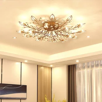 Moderné LED Luster Upínacie Obývacia Izba Crystal Tienidlo Výzdoba Domov Osvetlenie Čierne Zlato, Spálne, Lampy, Lustre AC110-240V