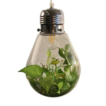Moderné LED rastlín prívesok svetlá dreva, sklenené fľaše listry svietidlo priemyselné e27 220v dekor visí lampa led osvetlenie lampara
