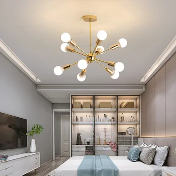 Moderné LED stropný luster svetlá pre obývacej izby, spálne, Jedálne študovňa Zlatá Čierne Telo AC90-260V Svietidlá, Lustre