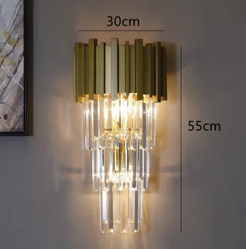 Moderné luxusné Európske Gold Crystal Sconce LED Nástenné Svietidlo dekorácie pre spálne Hotel Nočné Svetlo ilumination