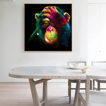 Moderné Opice Griffiti Umelecké Plátno Obrazy Na Stenu Umenie Plagáty A Vytlačí Zvieratá Street Art Obrázky Domáce Dekorácie