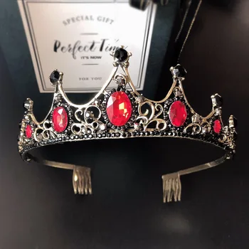 Moderné Svadobné Crown Royal Svadobné Tiara Kráľovná Nevesta Koruny Sprievod Červená Zelená Ružová Hlavový Most Princezná Vlasy, Šperky, Ozdoby