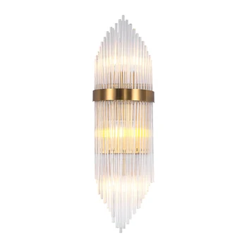 Moderné svetlo luxusné nástenné svietidlo obývacia izba nástenné svietidlo jednoduché Americký metal crystal lampa hotel spálňa nočné osvetlenie zariadenie