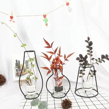 Moderné Tvorivé Nordic Železa Vázy Rastliny Police Výzdoba Domov Kvet Remesiel Ploche dekorácie Ikebana Kvetinové aranžmány