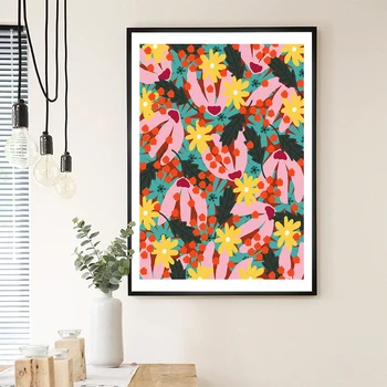 Moderné Viacfarebná Abstraktné Rastliny, Kvety Wall Art Plátno na Maľovanie Obrazu Plagáty a Galéria tlač Deti Kuchyňa Domova