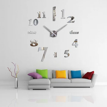 Moderný dizajn, 3D nástenné hodiny diy zrkadlo samolepky na stenu hodiny počet 7 rozkladacia pohovka pozadí akryl domáce dekorácie quartz hodinky