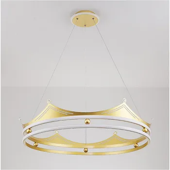 Moderný jednoduchý kolo zlatý LED jedáleň luster Nordic domáce vnútorné osvetlenie obývacej izby, spálne, kuchyne Prívesok svetlá