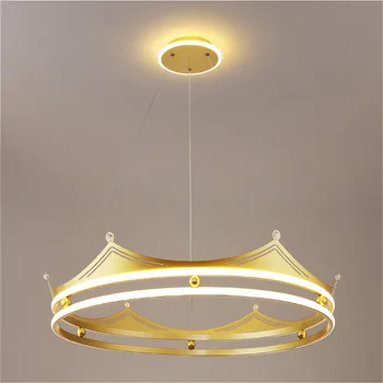 Moderný jednoduchý kolo zlatý LED jedáleň luster Nordic domáce vnútorné osvetlenie obývacej izby, spálne, kuchyne Prívesok svetlá