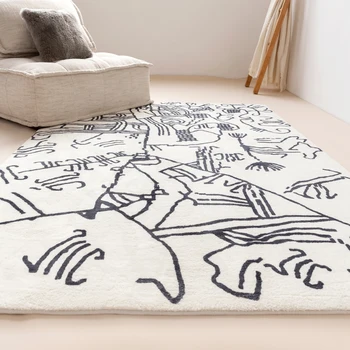 Moderný štýl, abstraktné vzor flaušová tkanina geometrického umenia oblasti koberec , DOPLNKY obľúbené dekorácie konferenčný stolík rohože