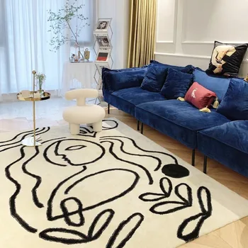 Moderný štýl, abstraktné vzor flaušová tkanina vytlačené umenie koberec v béžová farba , INS obľúbené dekorácie konferenčný stolík rohože