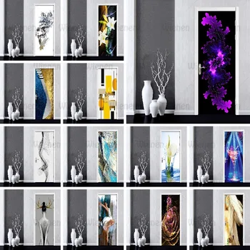 Moderný Štýl Dverí Samolepky PVC Samolepiace Nepremokavé 3D Domáce Dekorácie DIY Wall Art Celé Dvere Nálepky Prispôsobiteľné Vzor