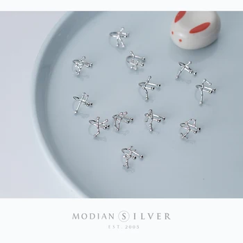 Modian Dvanásť súhvezdí Jednoduché Kúzlo Klip Náušnice 925 Sterling Silver Lev, Panna, Ryby Šperky Pre Ženy Šperky