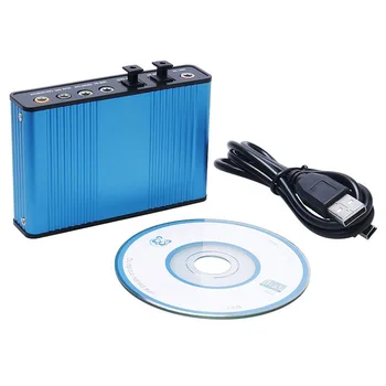 Modrá 6 Kanálový Externý Zvuková Karta 5.1 Surround Zvuk USB 2.0 Externý Optický Zvukový Zvukovú Kartu Adaptér pre Notebook PC