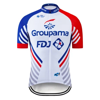 Modrá FDJ 2020 Cyklistika Dres Topy Lete Racing Cyklistické Oblečenie Ropa Ciclismo Krátky Rukáv Bicykli Jersey Tričko Maillot Ciclismo