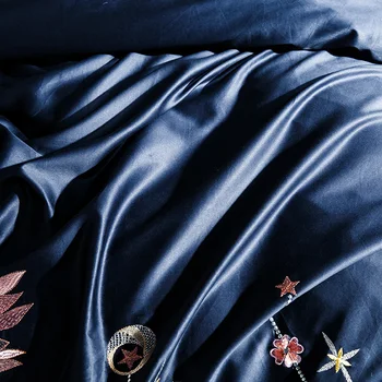 Modrá Fialová Zelená Luxusné 100S Egyptskej Bavlny Royal Výšivky Palác posteľná bielizeň Nastaviť Perinu Posteľ list/Bielizeň, obliečky na Vankúše 4/6pcs
