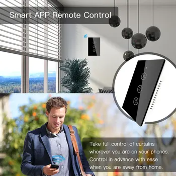Moes WiFi RF433 Smart Touch Záclonové Rolety Motora Prepnite Tuya Inteligentný Život Aplikáciu Diaľkové Ovládanie Práce s Alexa Domovská stránka Google NÁS