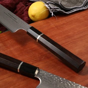 Mokithand Damasku Ocele Kuchár Nôž 9 Palcový Japonský VG10 Kuchynské Nože Profesionálne Japonsko Ocele Rybie Mäso Nôž pre Domáce
